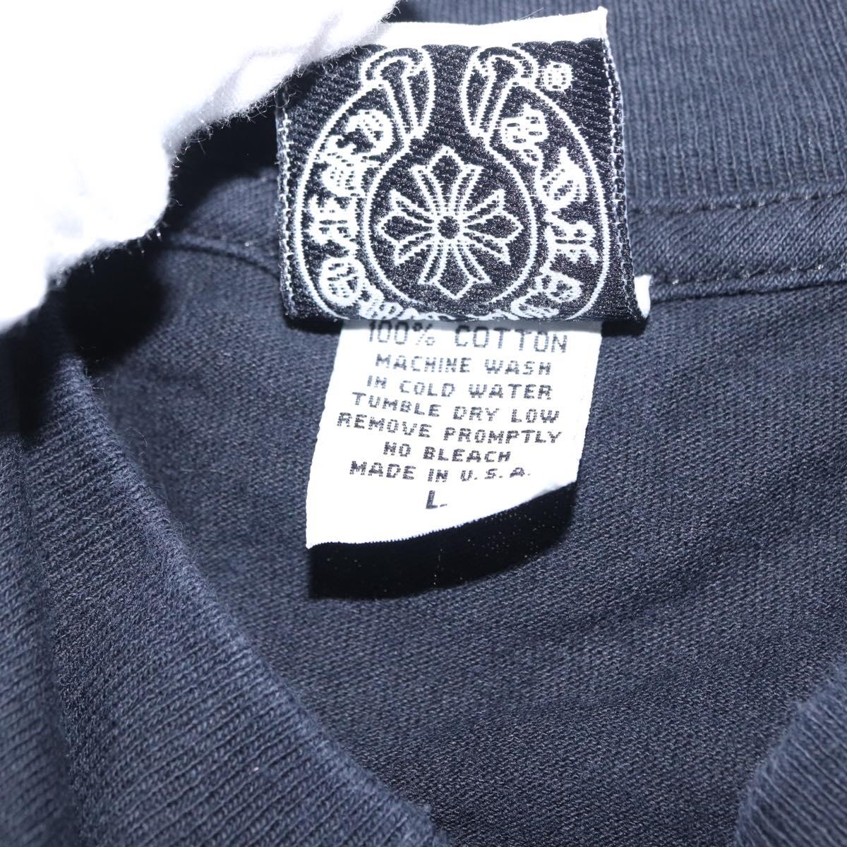 Chrome Hearts Horseshoe Print Long Sleeve Top Cotton Black Auth 147578M