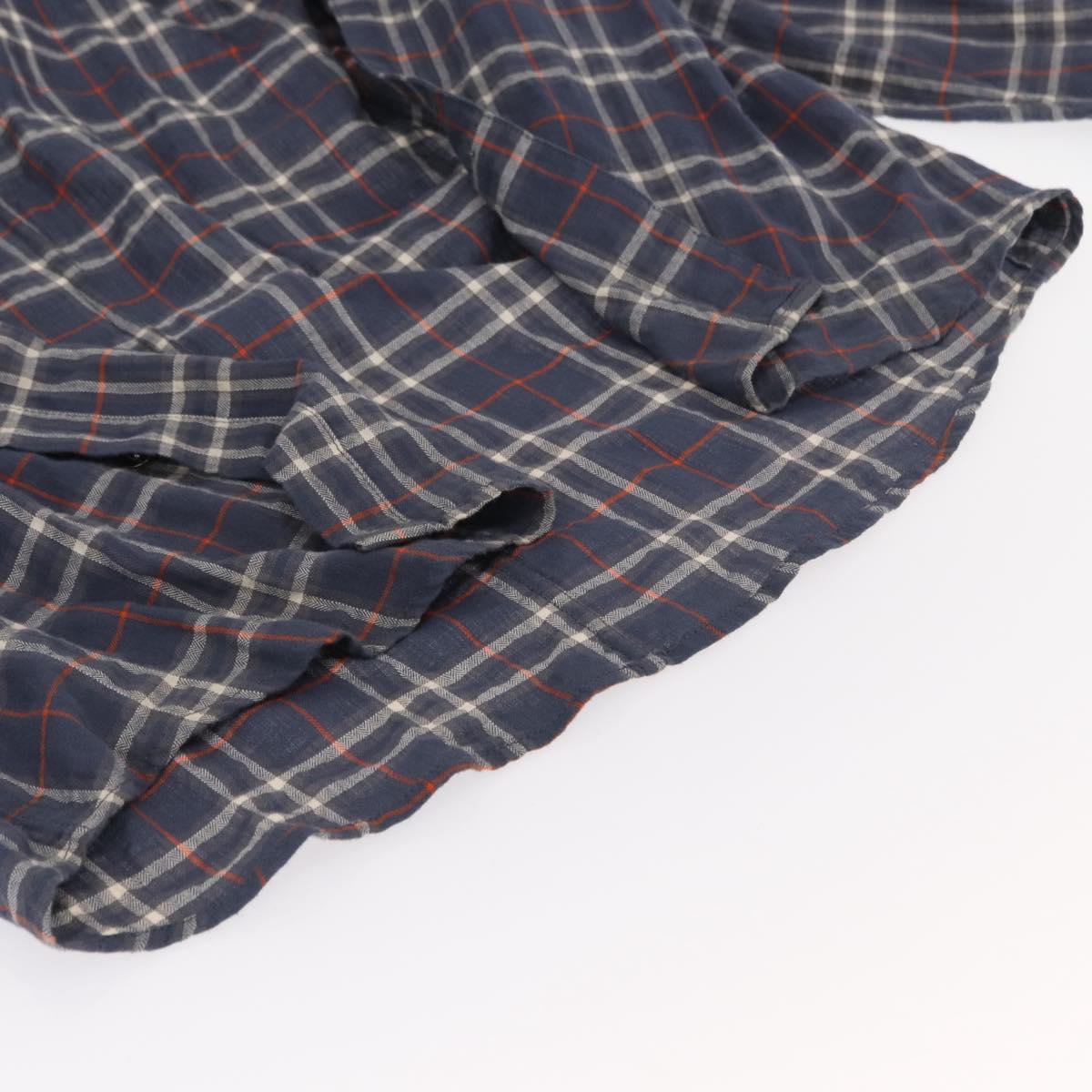 Chrome Hearts Check Shirt Long Sleeved Cotton Navy Auth 147580M