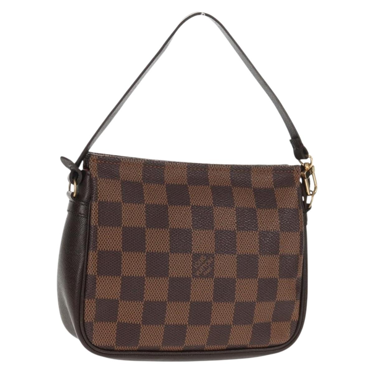 LOUIS VUITTON Damier Ebene Trousse Makeup Pouch N51982 LV Auth 147607V