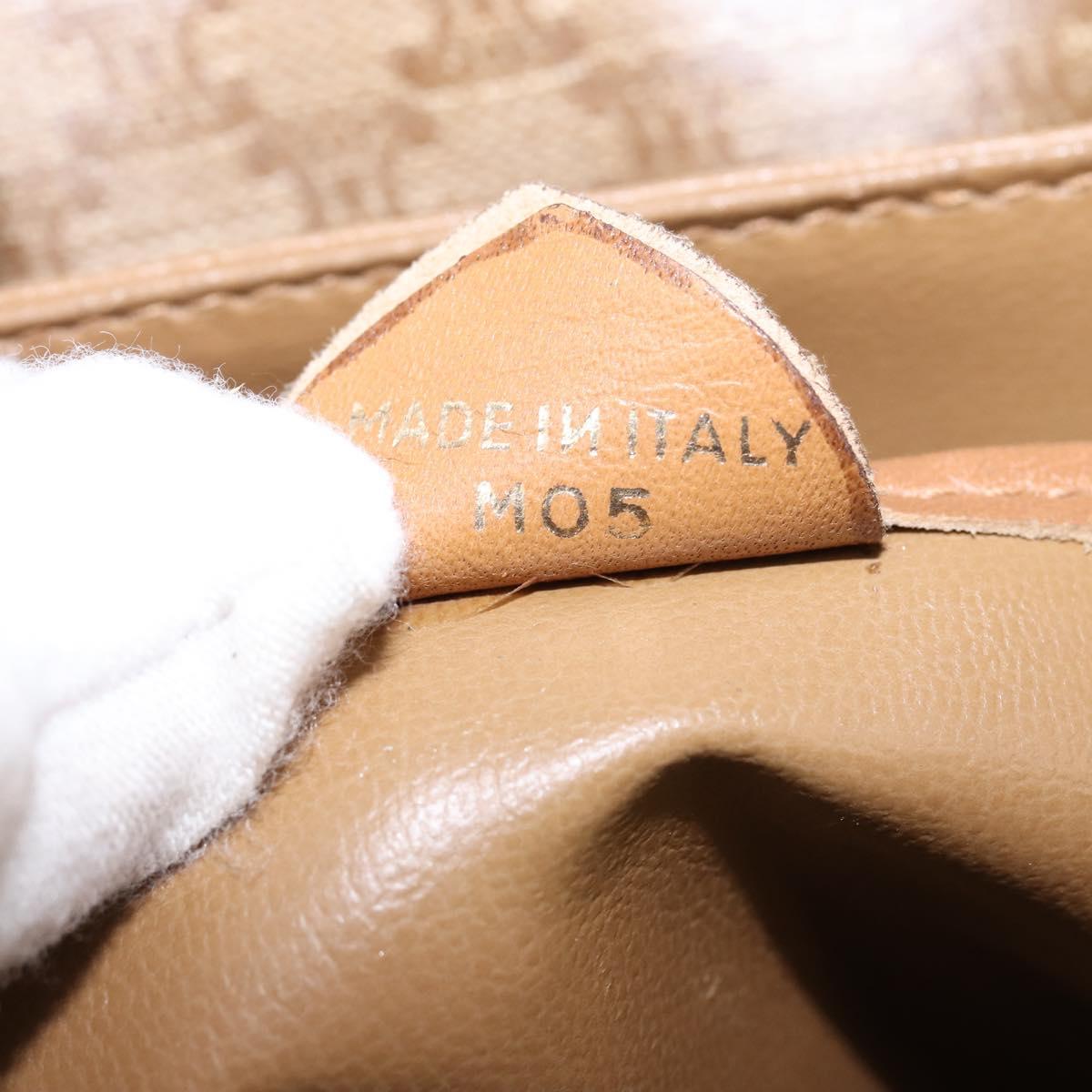 CELINE Macadam Canvas Shoulder Bag PVC Beige Gold Auth 147612