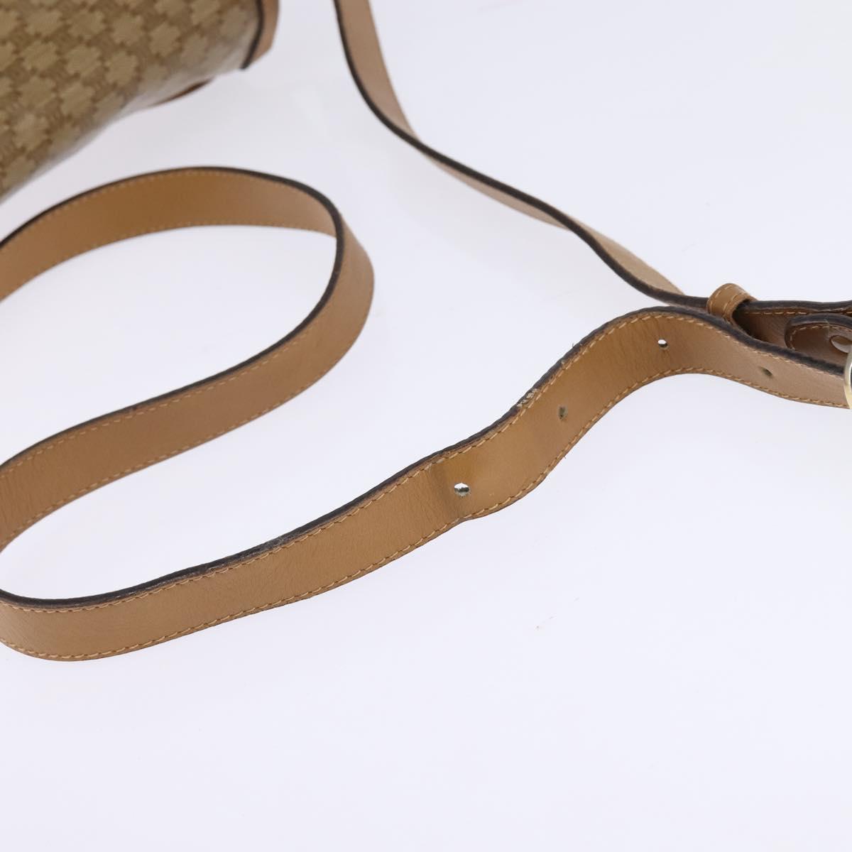 CELINE Macadam Canvas Shoulder Bag PVC Beige Gold Auth 147612