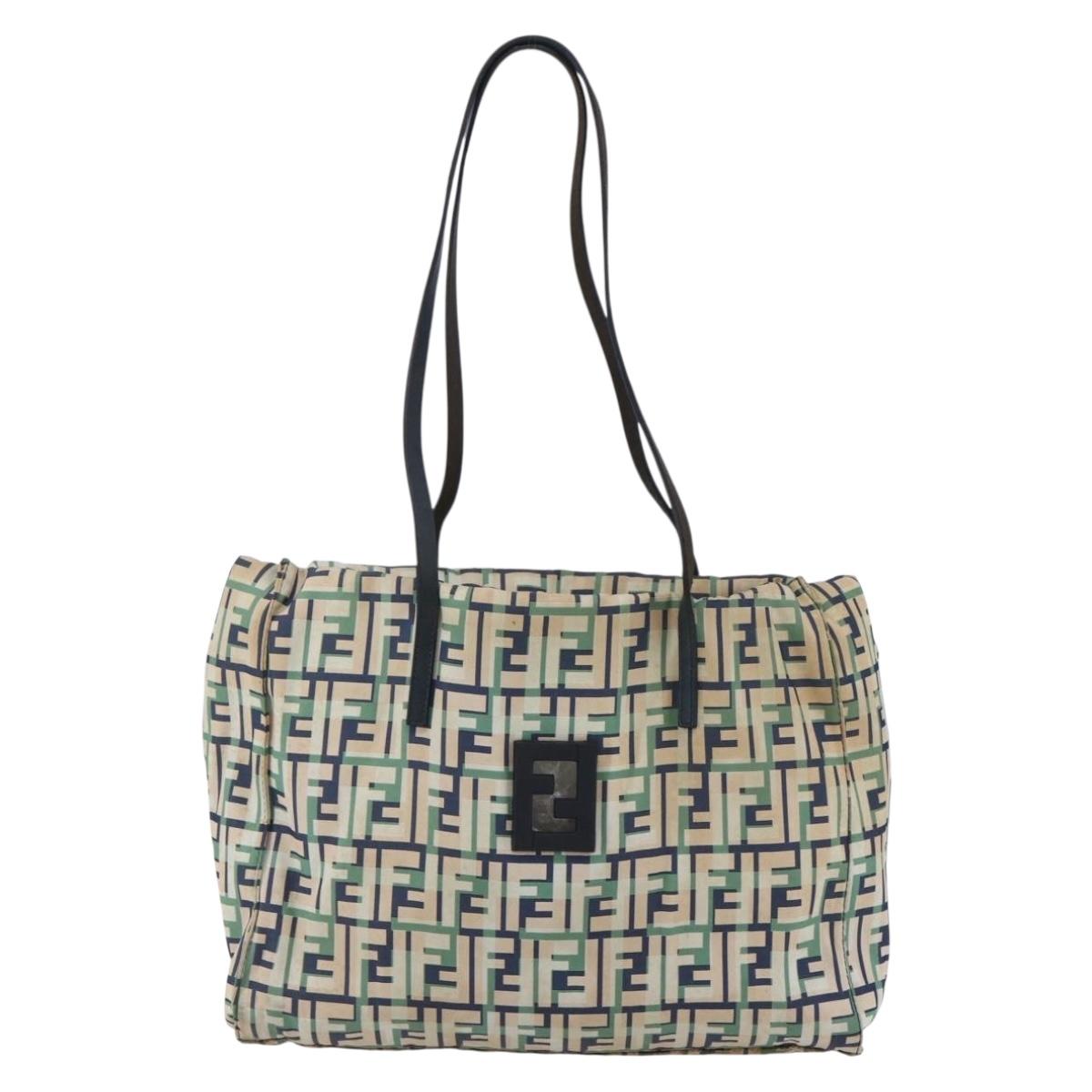 FENDI Zucca Canvas Tote Bag Navy Auth 147615