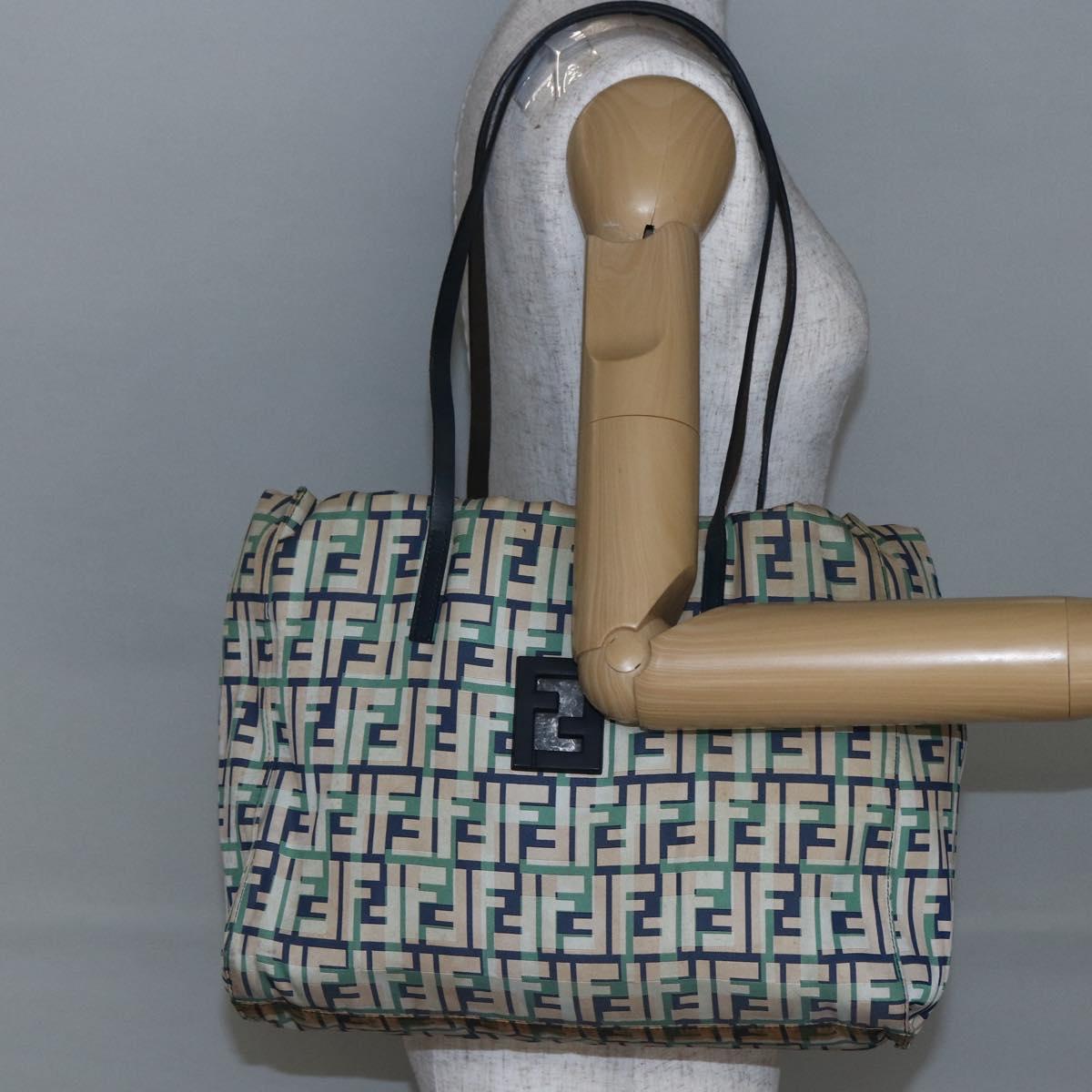FENDI Zucca Canvas Tote Bag Navy Auth 147615