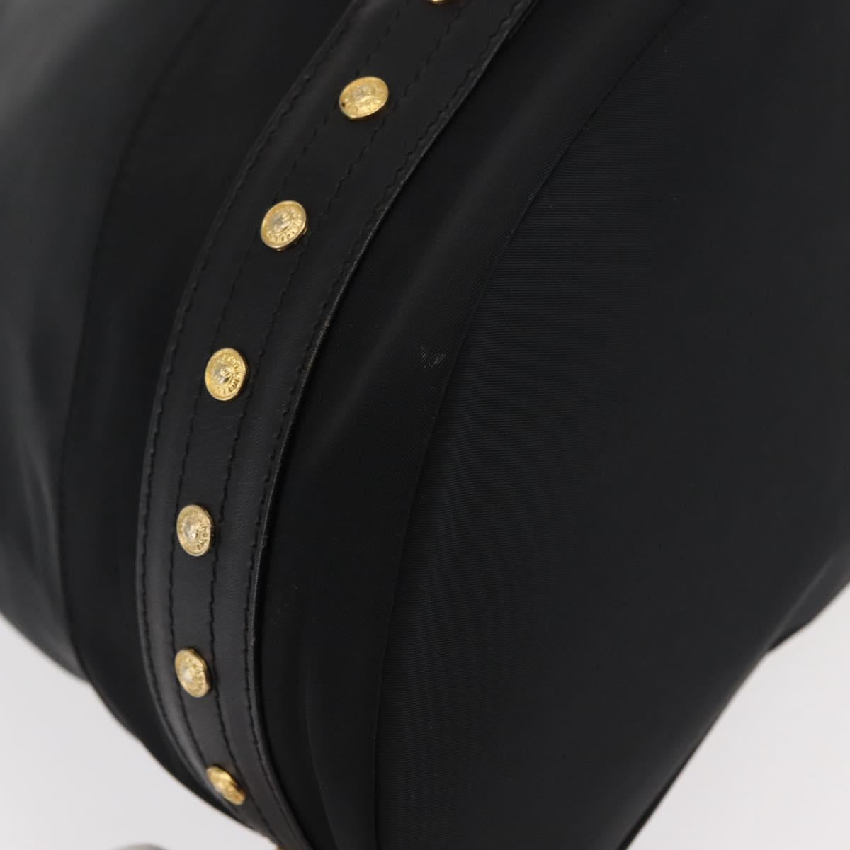 Gianni Versace Backpack Nylon Black Gold Auth 147619