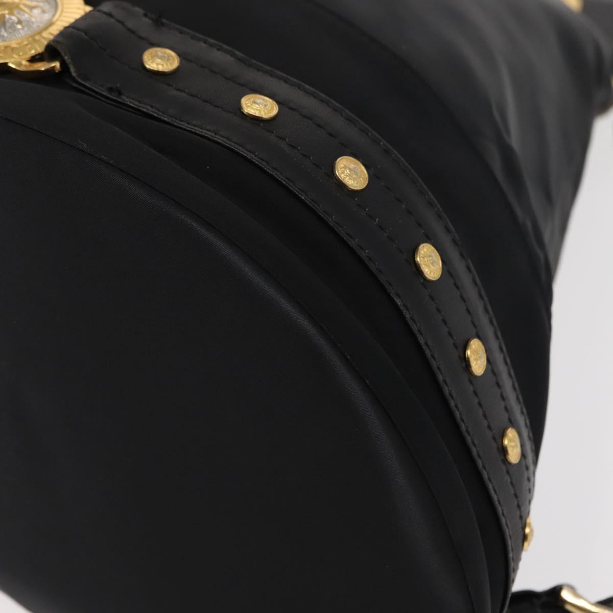 Gianni Versace Backpack Nylon Black Gold Auth 147619