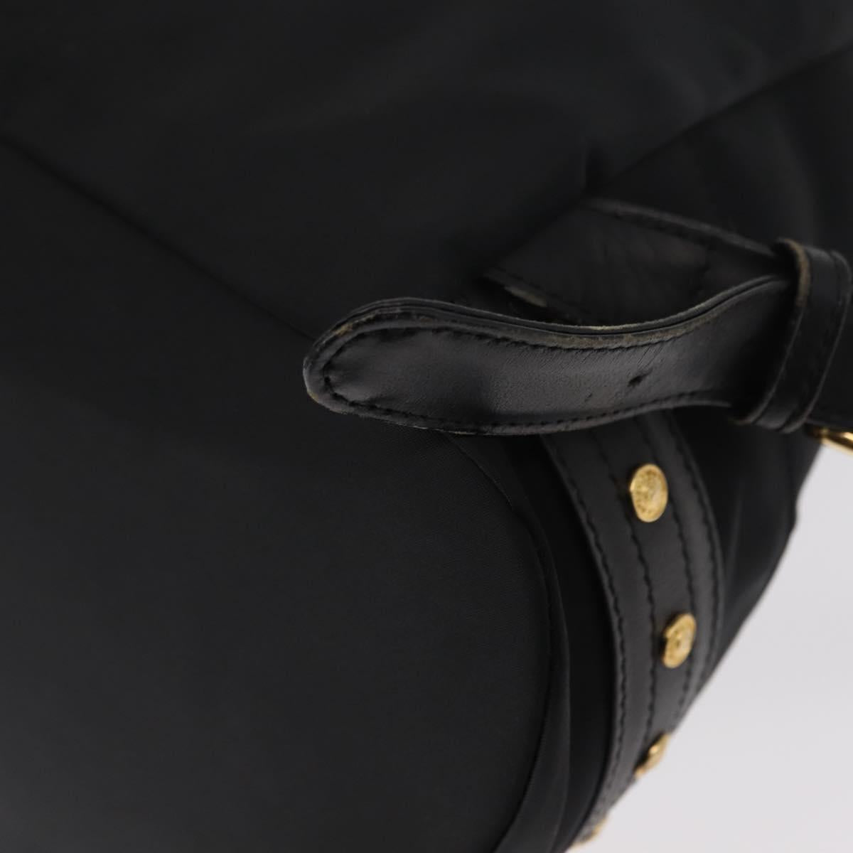 Gianni Versace Backpack Nylon Black Gold Auth 147619