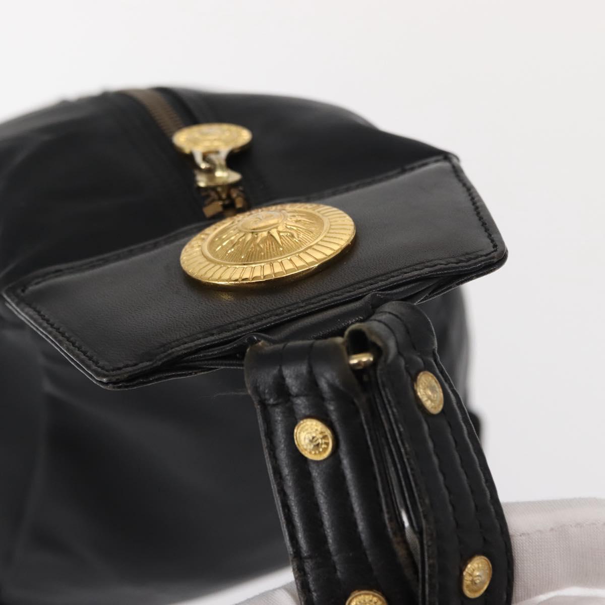 Gianni Versace Backpack Nylon Black Gold Auth 147619