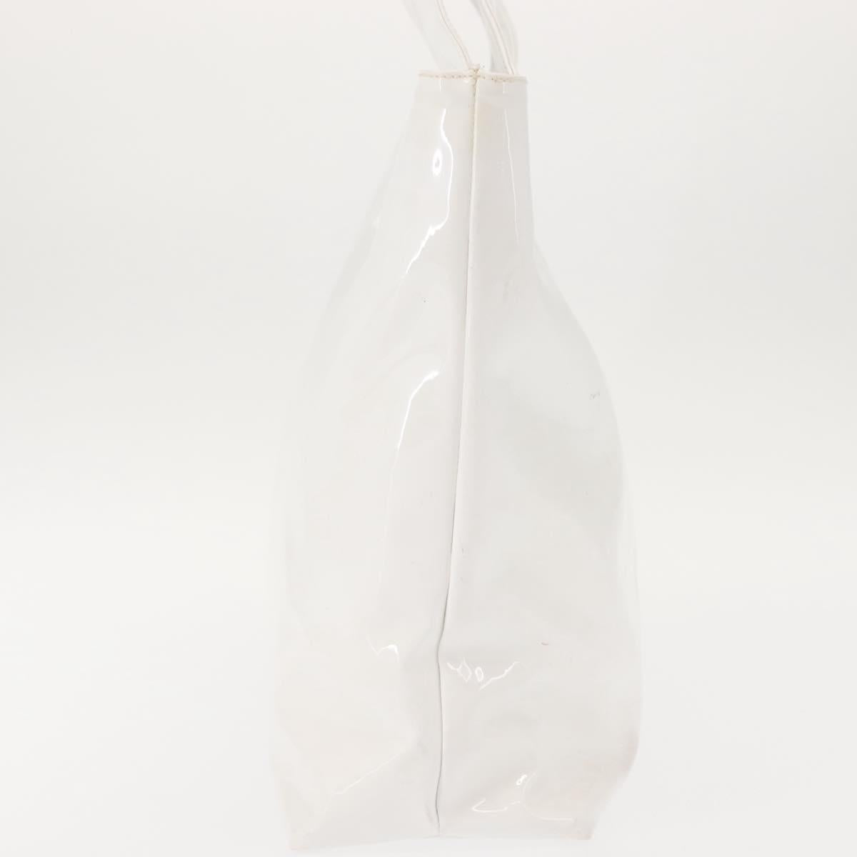 Salvatore Ferragamo Gancini Tote Bag Enamel White Auth 147620