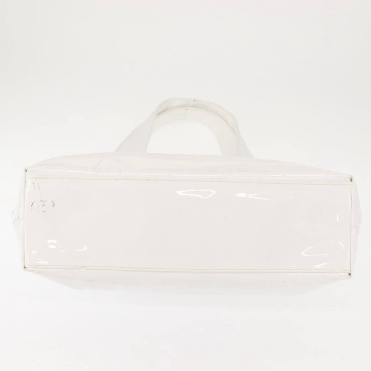 Salvatore Ferragamo Gancini Tote Bag Enamel White Auth 147620