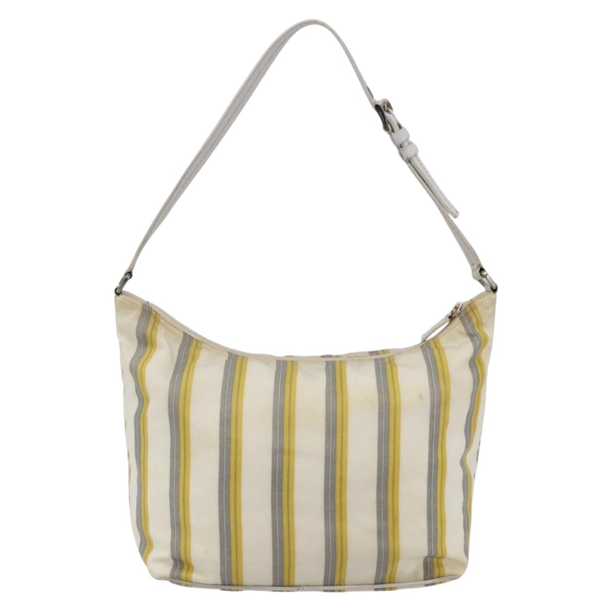 PRADA Shoulder Bag Nylon Ivory Auth 147624