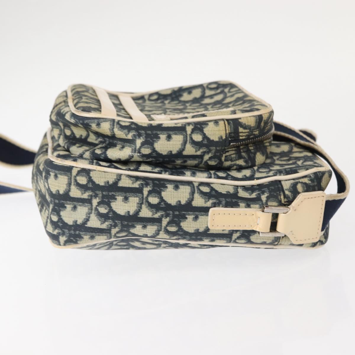 Christian Dior Trotter Canvas Shoulder Bag Navy Auth 147633