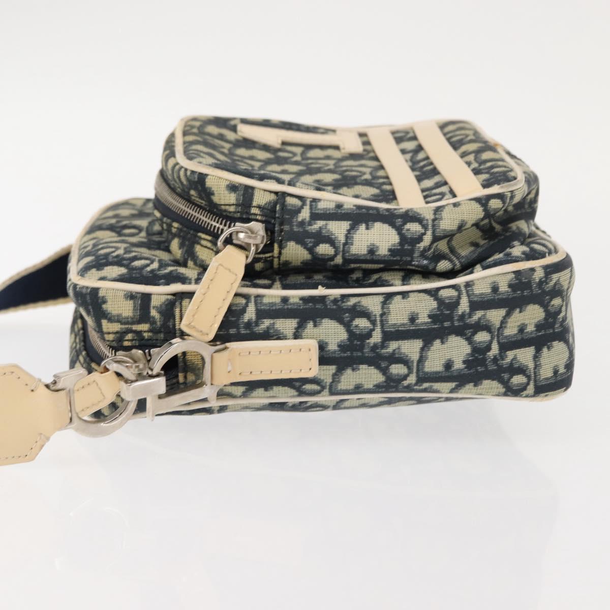 Christian Dior Trotter Canvas Shoulder Bag Navy Auth 147633