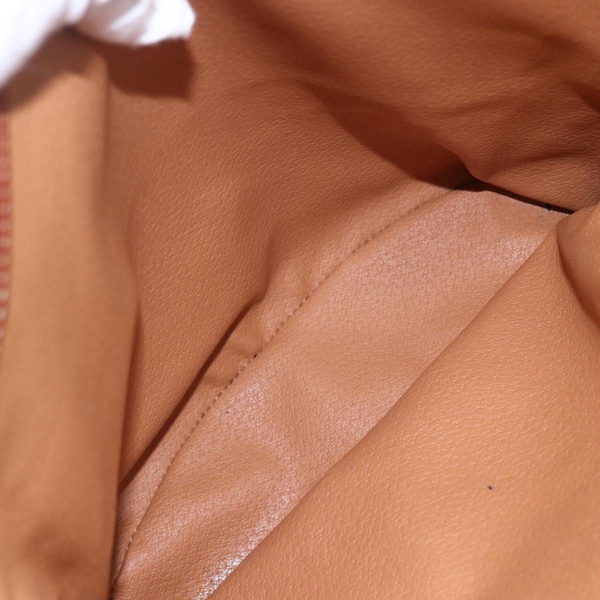 CELINE Macadam Canvas Tote Bag PVC Leather Brown Gold Auth 147637