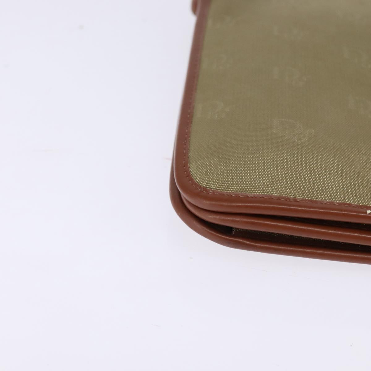 Christian Dior Shoulder Bag Nylon Beige Gold Auth 147658