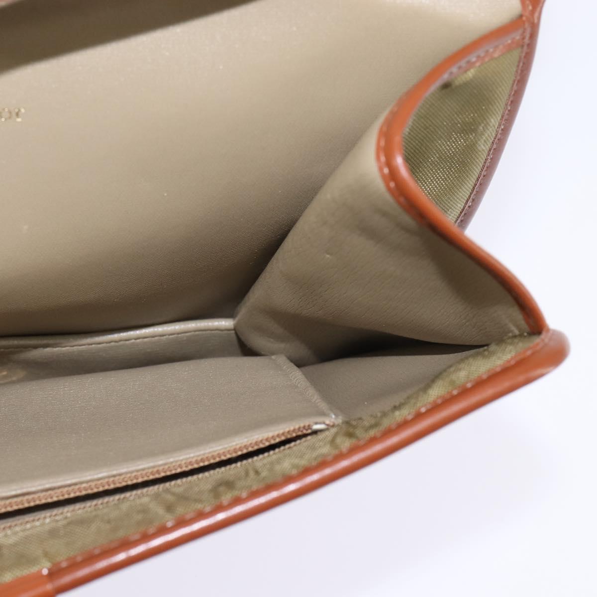 Christian Dior Shoulder Bag Nylon Beige Gold Auth 147658