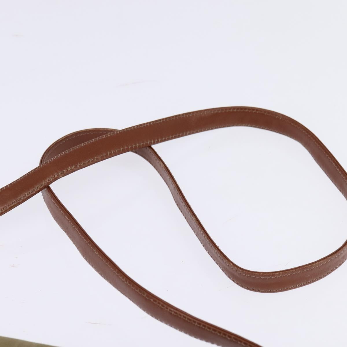 Christian Dior Shoulder Bag Nylon Beige Gold Auth 147658