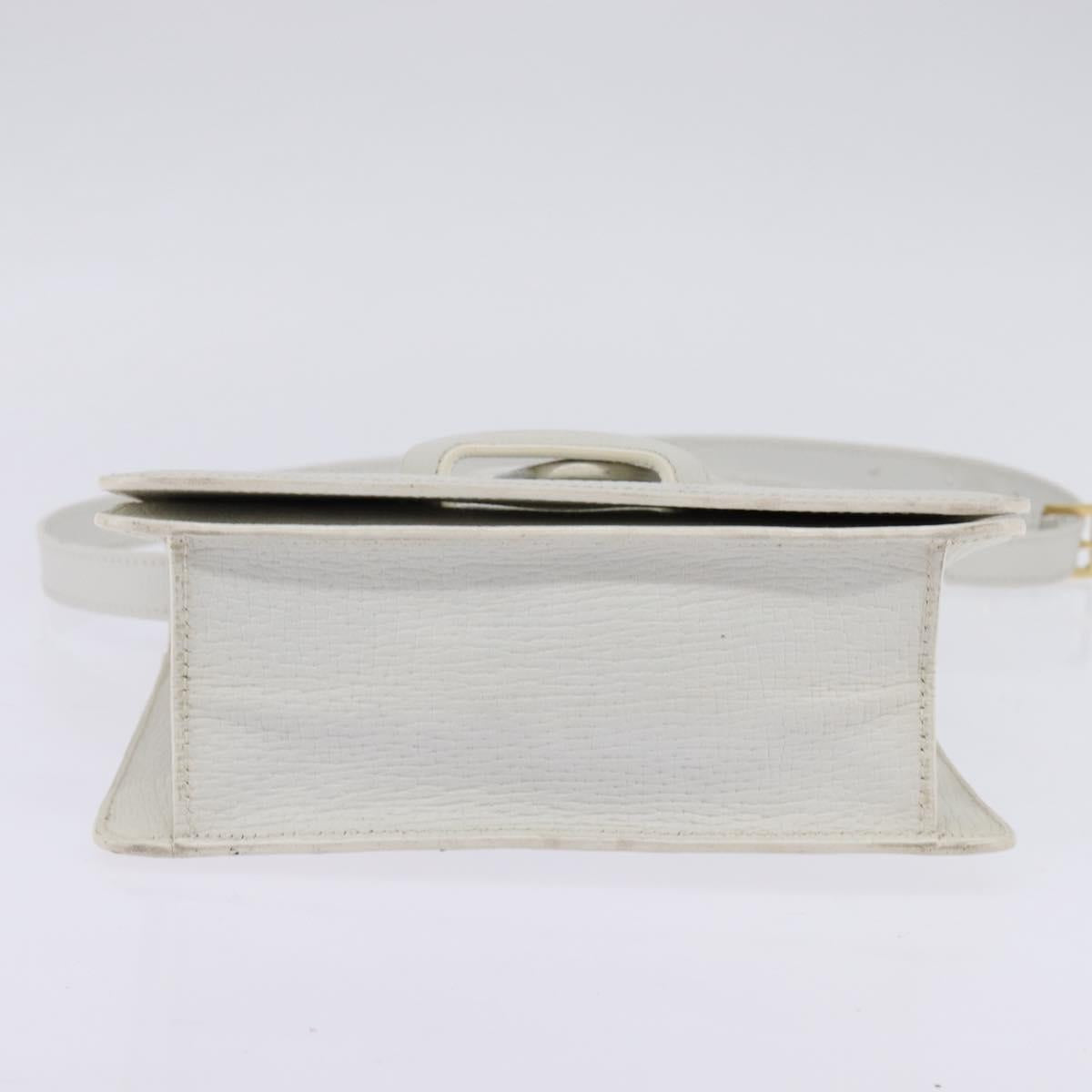 LOEWE Barcelona Hand Bag Leather 2way White Gold Auth 147666