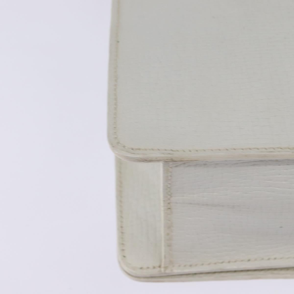 LOEWE Barcelona Hand Bag Leather 2way White Gold Auth 147666