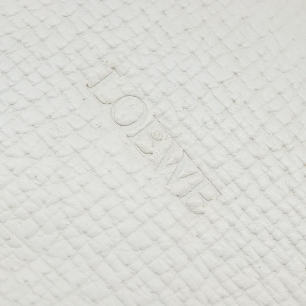 LOEWE Barcelona Hand Bag Leather 2way White Gold Auth 147666