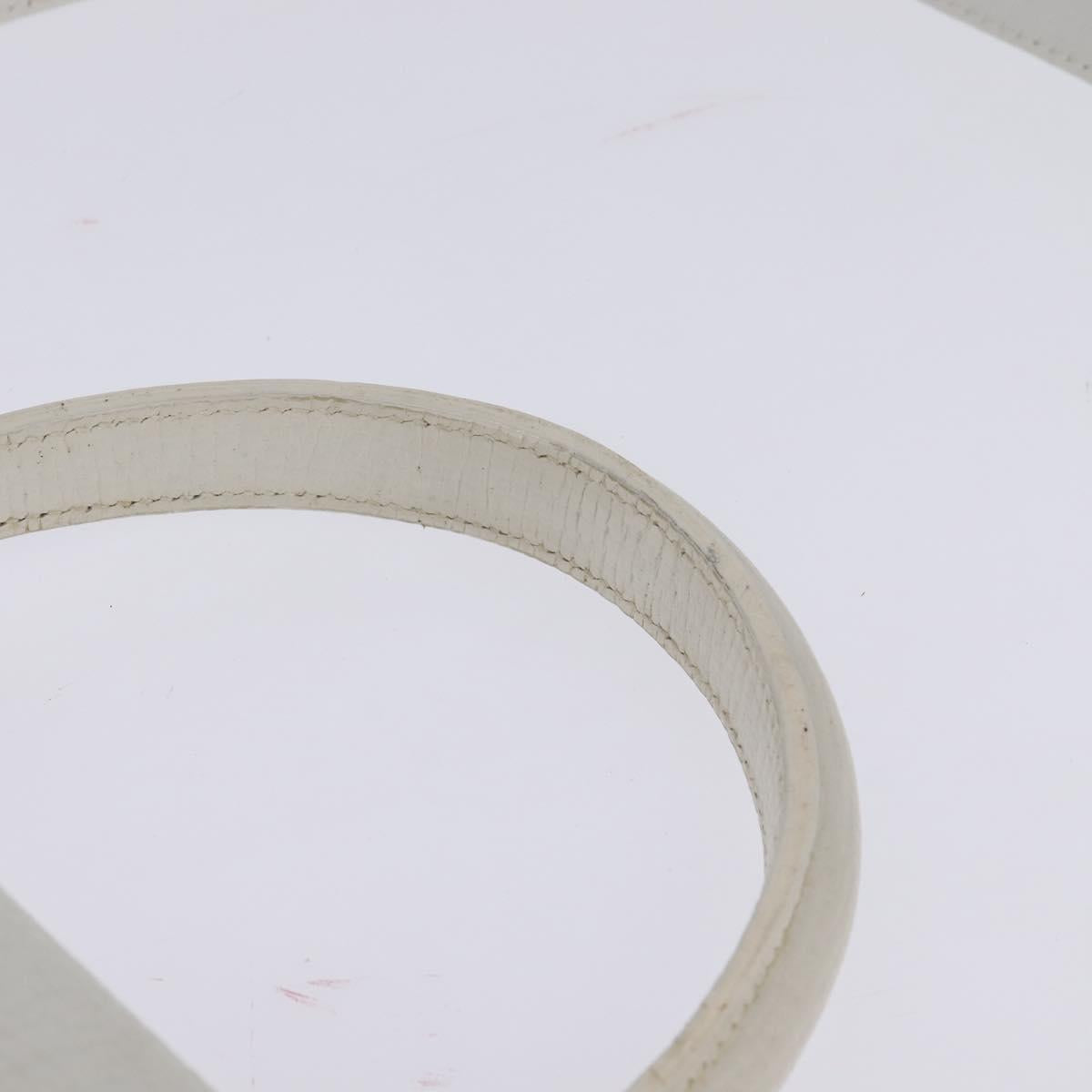 LOEWE Barcelona Hand Bag Leather 2way White Gold Auth 147666