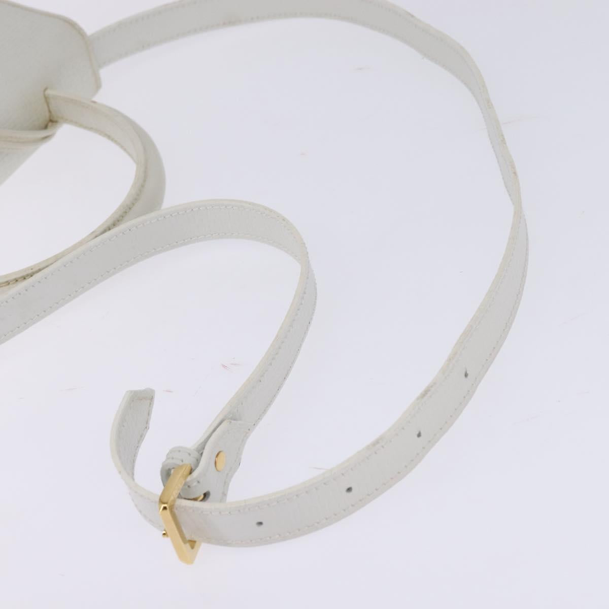 LOEWE Barcelona Hand Bag Leather 2way White Gold Auth 147666