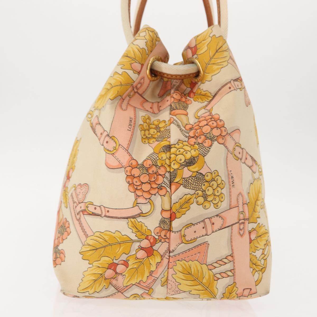 LOEWE Shoulder Bag Canvas Beige Gold Auth 147668