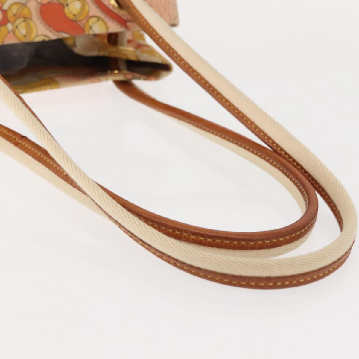 LOEWE Shoulder Bag Canvas Beige Gold Auth 147668