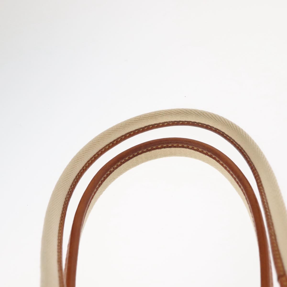 LOEWE Shoulder Bag Canvas Beige Gold Auth 147668