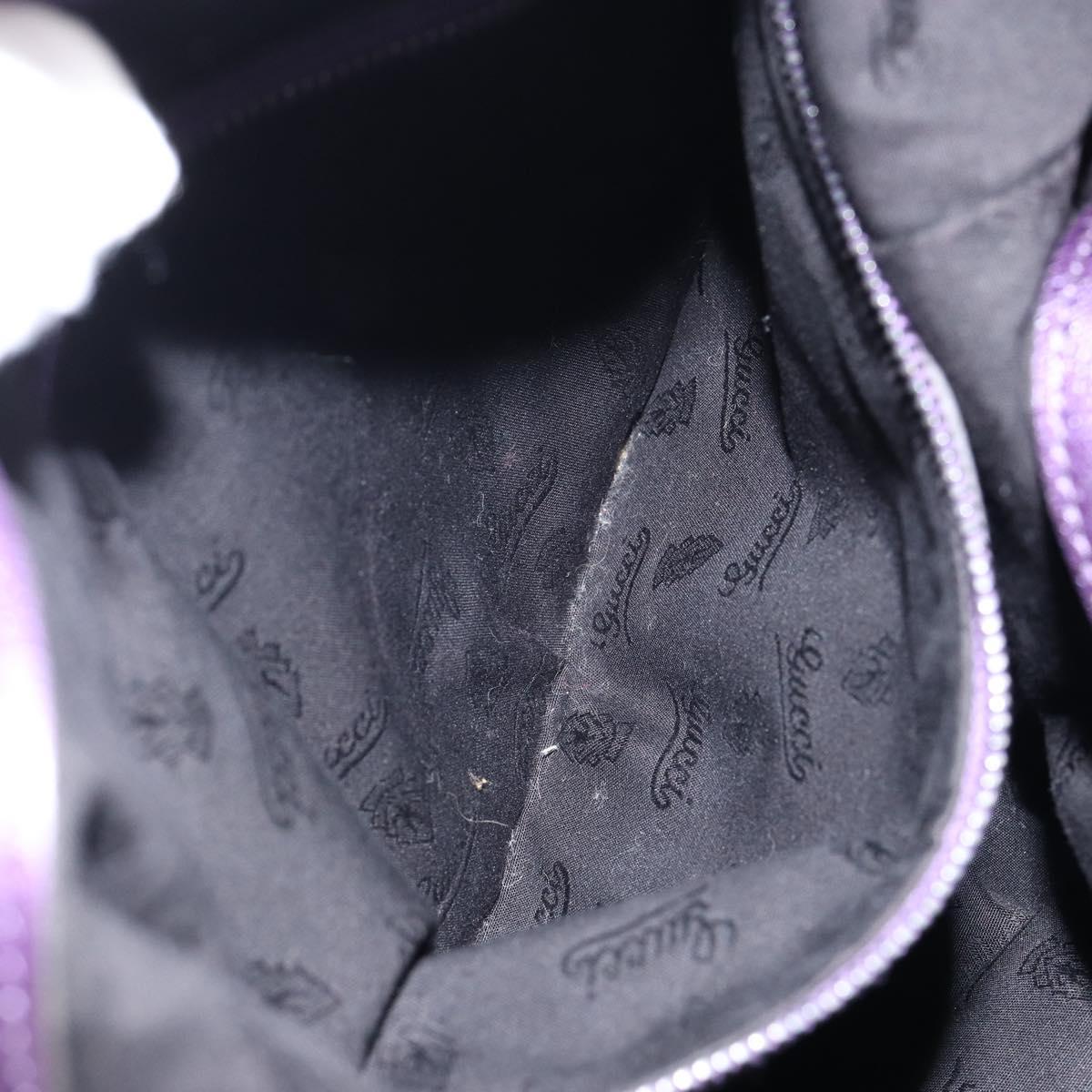 GUCCI Galaku Chain Shoulder Bag Leather Purple Silver 228560 Auth 147671