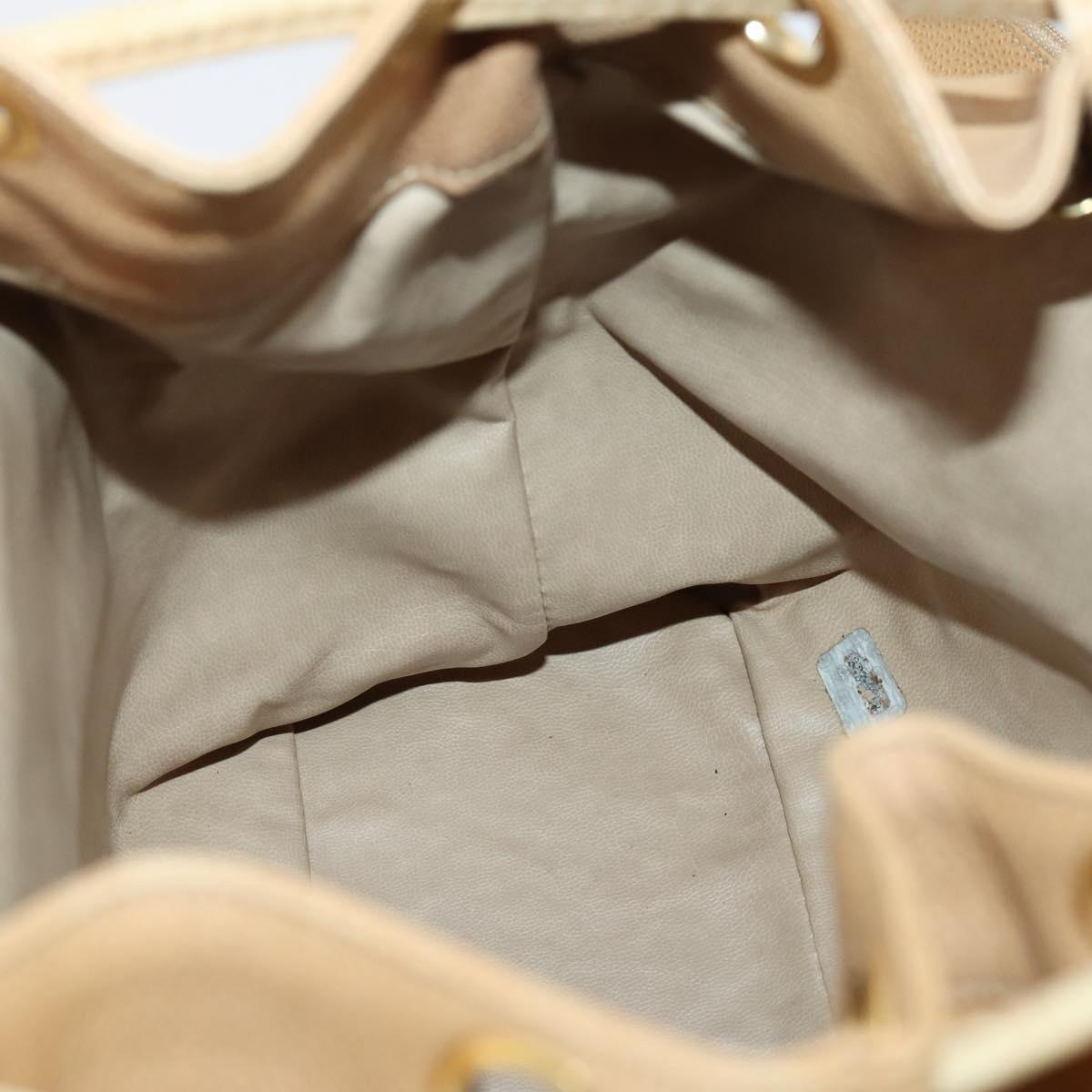 CHANEL Backpack Caviar Skin Beige Gold CC Auth 147672