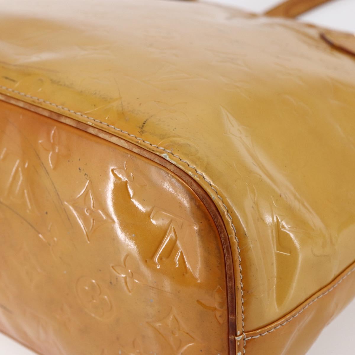 LOUIS VUITTON Monogram Vernis Houston Hand Bag Beige M91004 LV Auth 147674