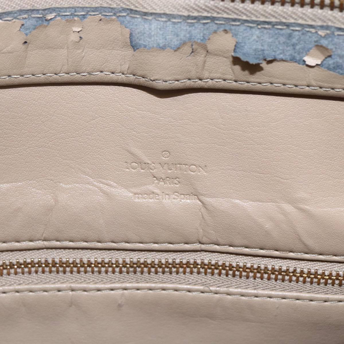 LOUIS VUITTON Monogram Vernis Houston Hand Bag Beige M91004 LV Auth 147674