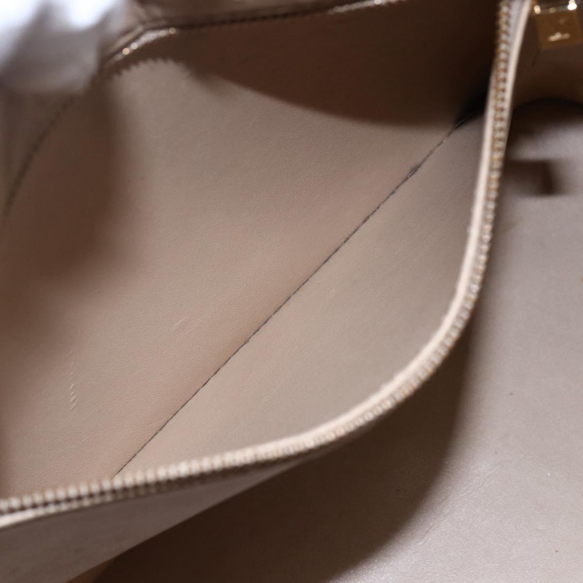 LOUIS VUITTON Monogram Vernis Houston Hand Bag Beige M91004 LV Auth 147674