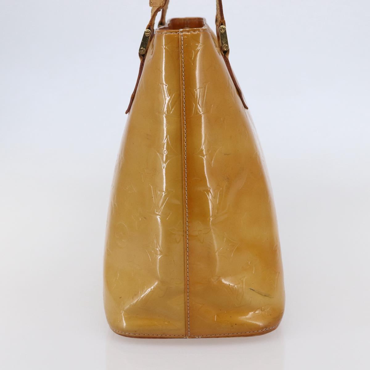 LOUIS VUITTON Monogram Vernis Houston Hand Bag Beige M91004 LV Auth 147674