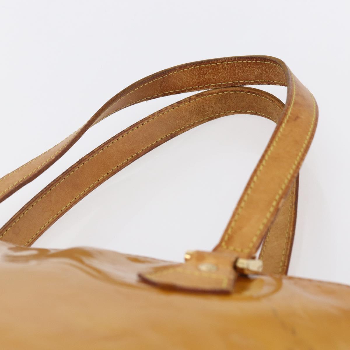 LOUIS VUITTON Monogram Vernis Houston Hand Bag Beige M91004 LV Auth 147674