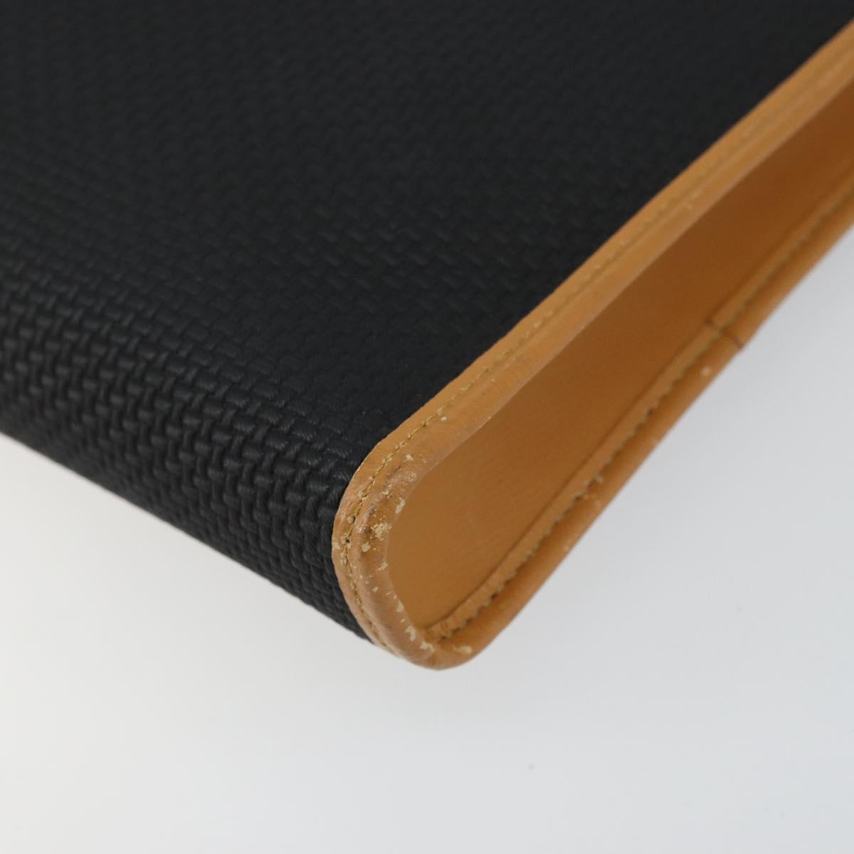 SAINT LAURENT Shoulder Bag PVC Black Gold Auth 147681