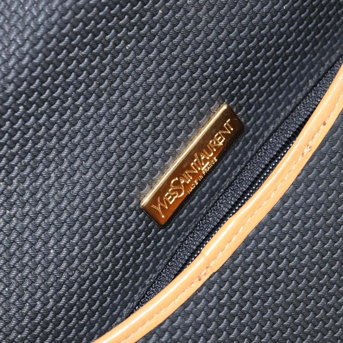SAINT LAURENT Shoulder Bag PVC Black Gold Auth 147681