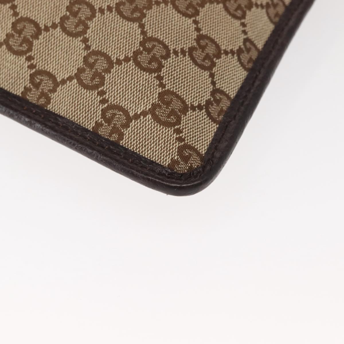 GUCCI GG Canvas Shoulder Bag Beige Silver 27639 Auth 147682