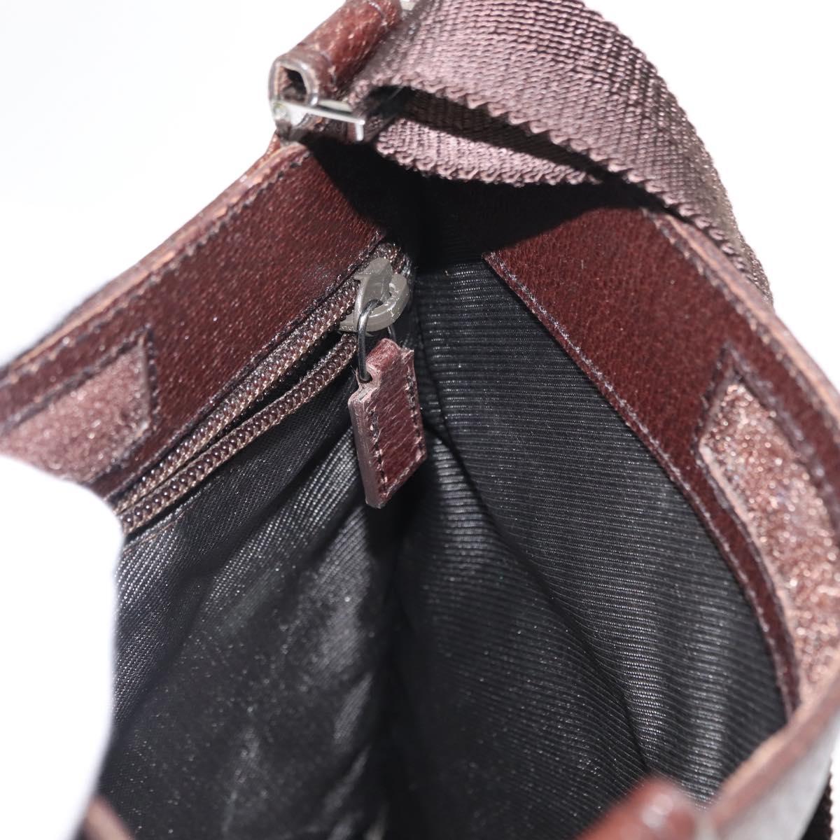 GUCCI GG Canvas Shoulder Bag Beige Silver 27639 Auth 147682