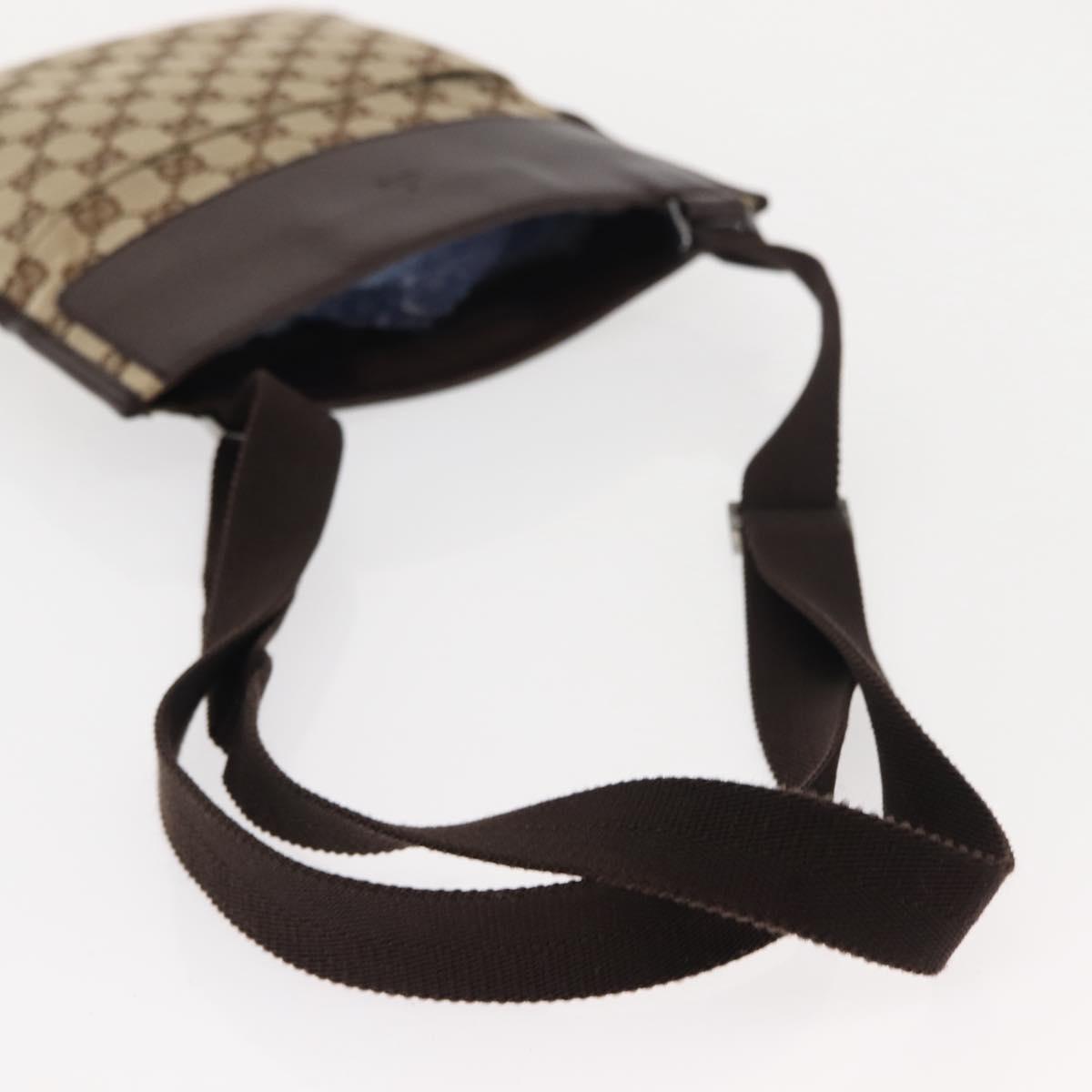 GUCCI GG Canvas Shoulder Bag Beige Silver 27639 Auth 147682