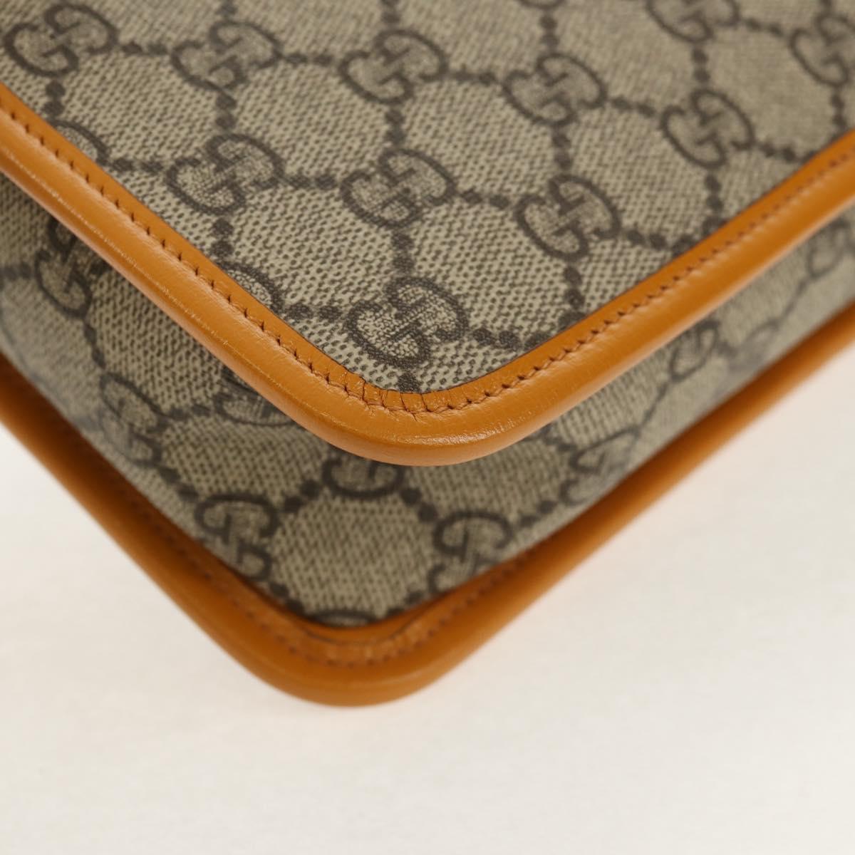 GUCCI GG Supreme Clutch Bag PVC Beige Gold 625764 Auth 147688M