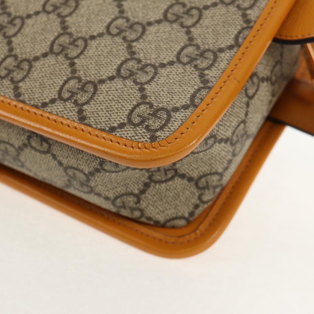 GUCCI GG Supreme Clutch Bag PVC Beige Gold 625764 Auth 147688M