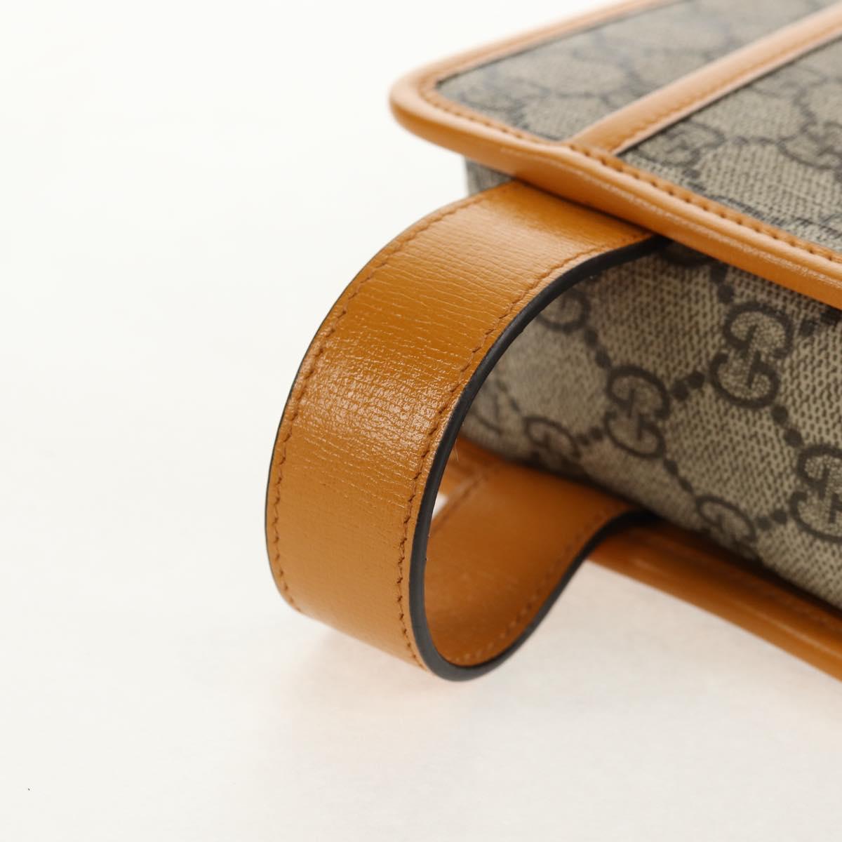 GUCCI GG Supreme Clutch Bag PVC Beige Gold 625764 Auth 147688M