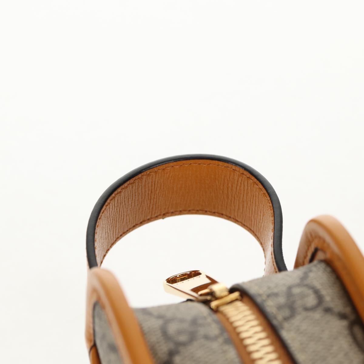 GUCCI GG Supreme Clutch Bag PVC Beige Gold 625764 Auth 147688M