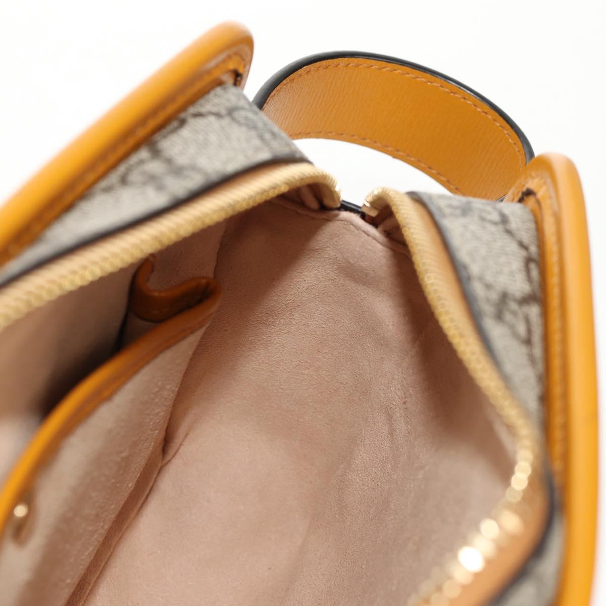 GUCCI GG Supreme Clutch Bag PVC Beige Gold 625764 Auth 147688M