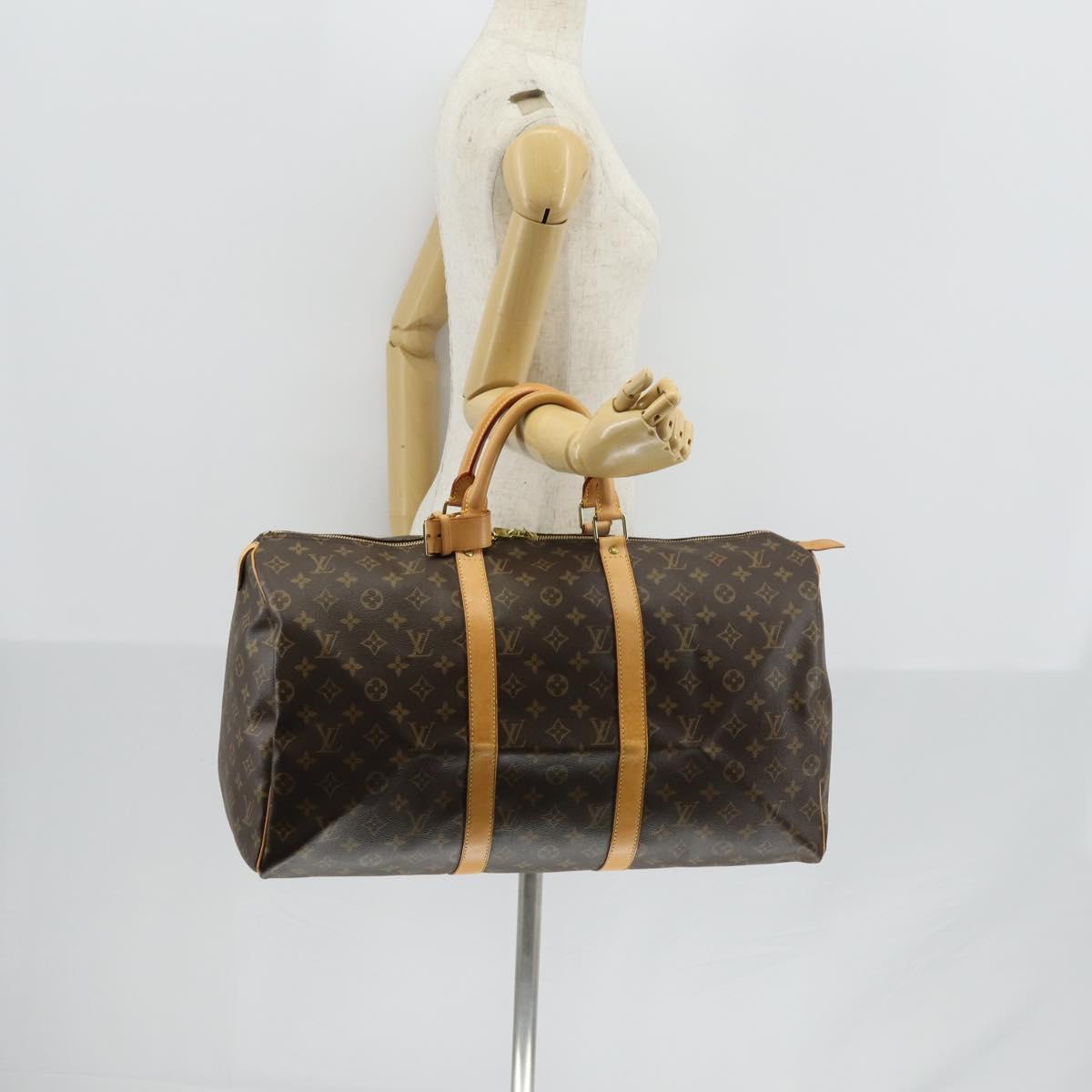 LOUIS VUITTON Monogram Keepall 50 Boston Bag M41426 LV Auth 147696