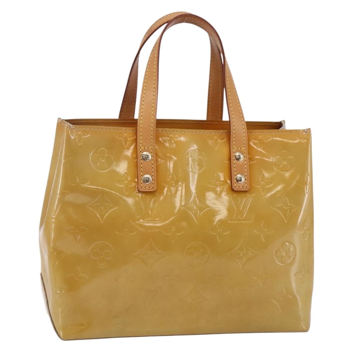 LOUIS VUITTON Monogram Vernis Reade PM Hand Bag Beige M91334 LV Auth 147708
