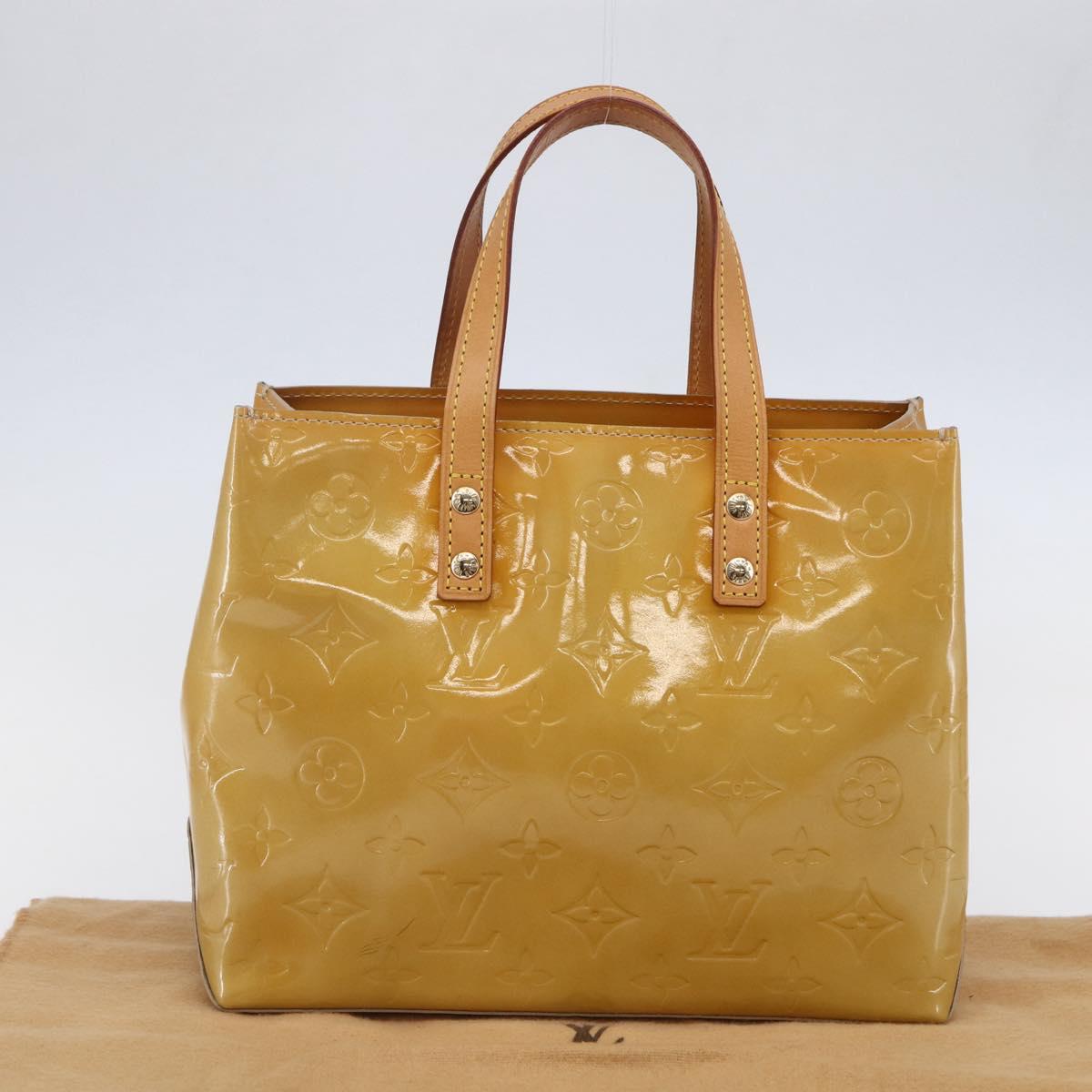 LOUIS VUITTON Monogram Vernis Reade PM Hand Bag Beige M91334 LV Auth 147708