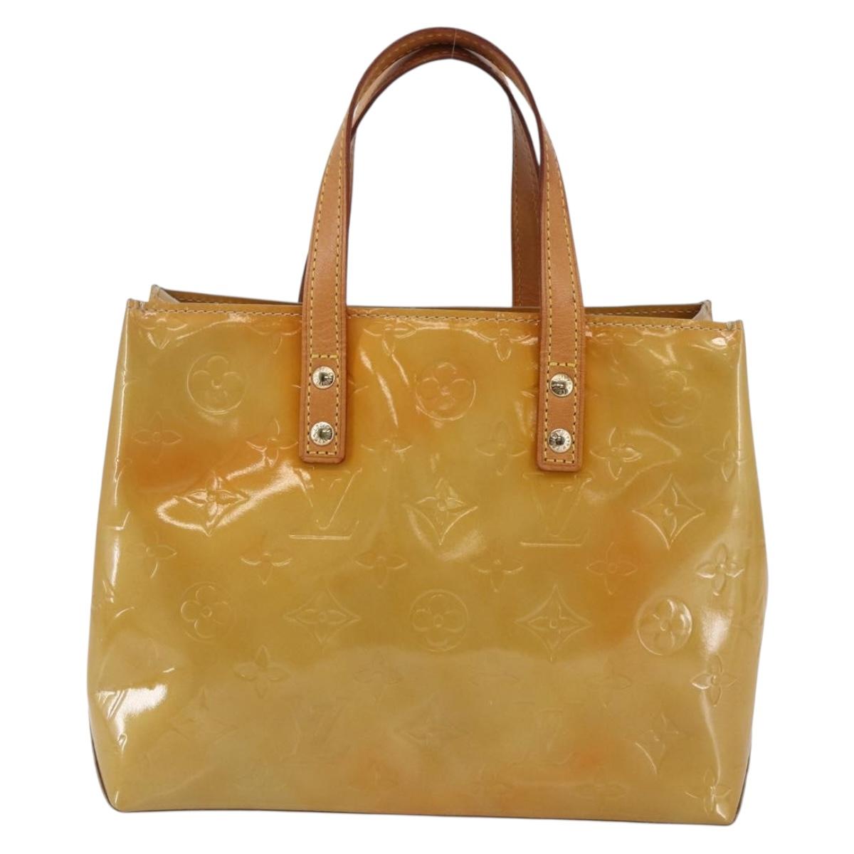 LOUIS VUITTON Monogram Vernis Reade PM Hand Bag Beige M91334 LV Auth 147708