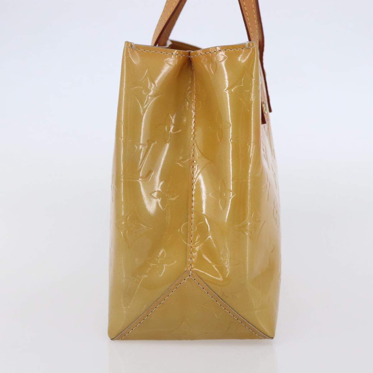 LOUIS VUITTON Monogram Vernis Reade PM Hand Bag Beige M91334 LV Auth 147708